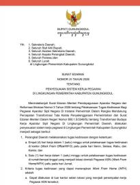 Dukung Transformasi Digital, Bupati Gunungkidul Berlakukan Sistem WFH 50% bagi Pemerintah Kalurahan